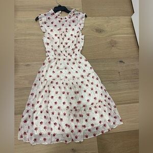 Monteau Cream and Red Floral Dress
